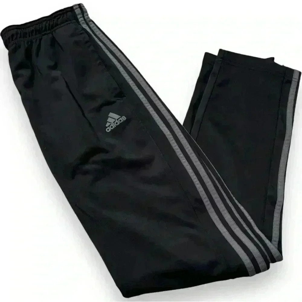 Adidas Mens Midweight Essential Tricot Zip Track Pants in Carbon/black 3 Stripe - Picture 15 of 16